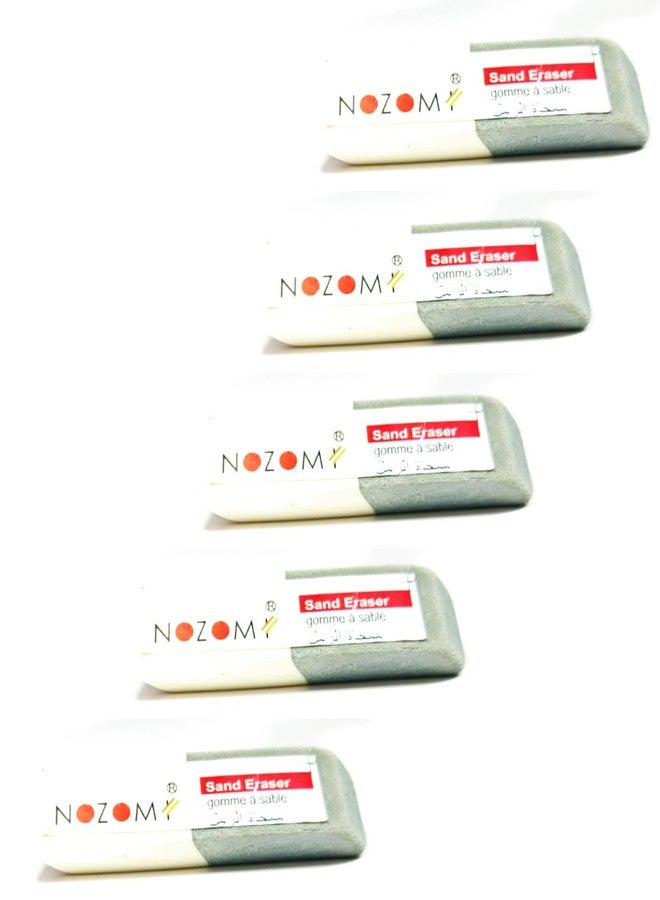 NOZOMI - Combi Pen Ink Eraser Set | Erases Fountain Gel Ball Pen Ink & Coloured Pencil Marks | Dual-Tip Precision Eraser for Writing & Drawing - Pack of 5 - Image 1